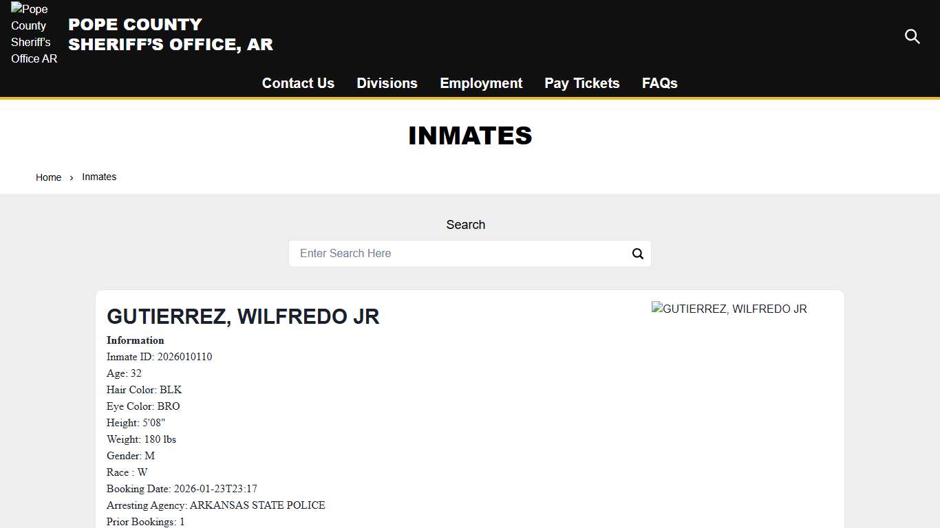 Inmates Pope County Sheriff’s Office AR