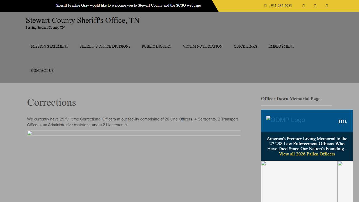 Corrections – Stewart County Sheriff's Office, TN